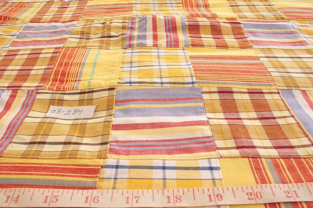Preppy Patchwork Plaid - Madras cotton plaid fabric patches sewn together